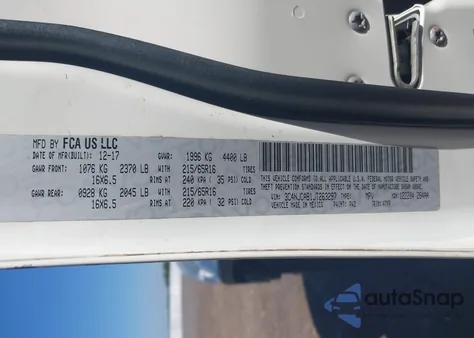 2018 Jeep Compass Sport Fwd из США, поврежденный, VIN 3C4NJCAB1JT263297